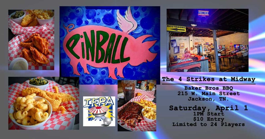 Pinball Tournament at Baker Bros BBQ in Jackson, TN